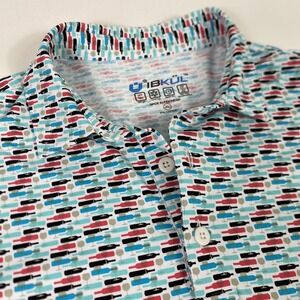 IBKUL Polo Shirt Mens XL Multicolor Abstract Print Golf Quick Dry Short Sleeve